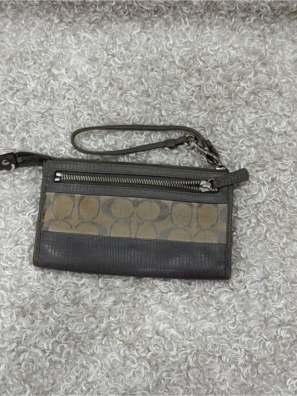 Coach Signature Canvas Wristlet Wallet